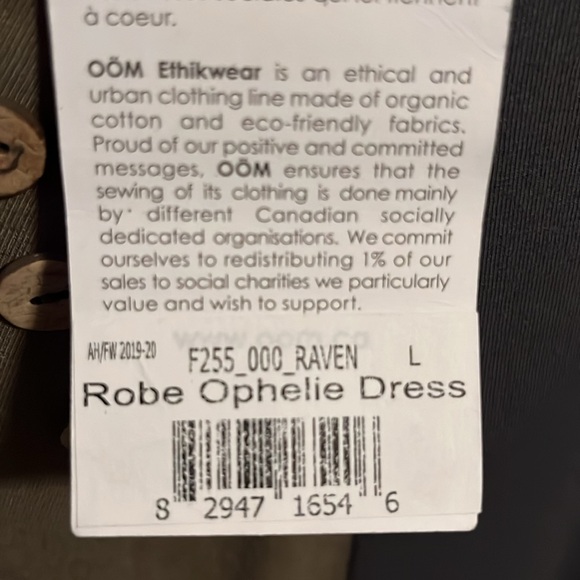 NWT eco responsible tunic size L from OOM Ethikwear - Picture 6 of 6